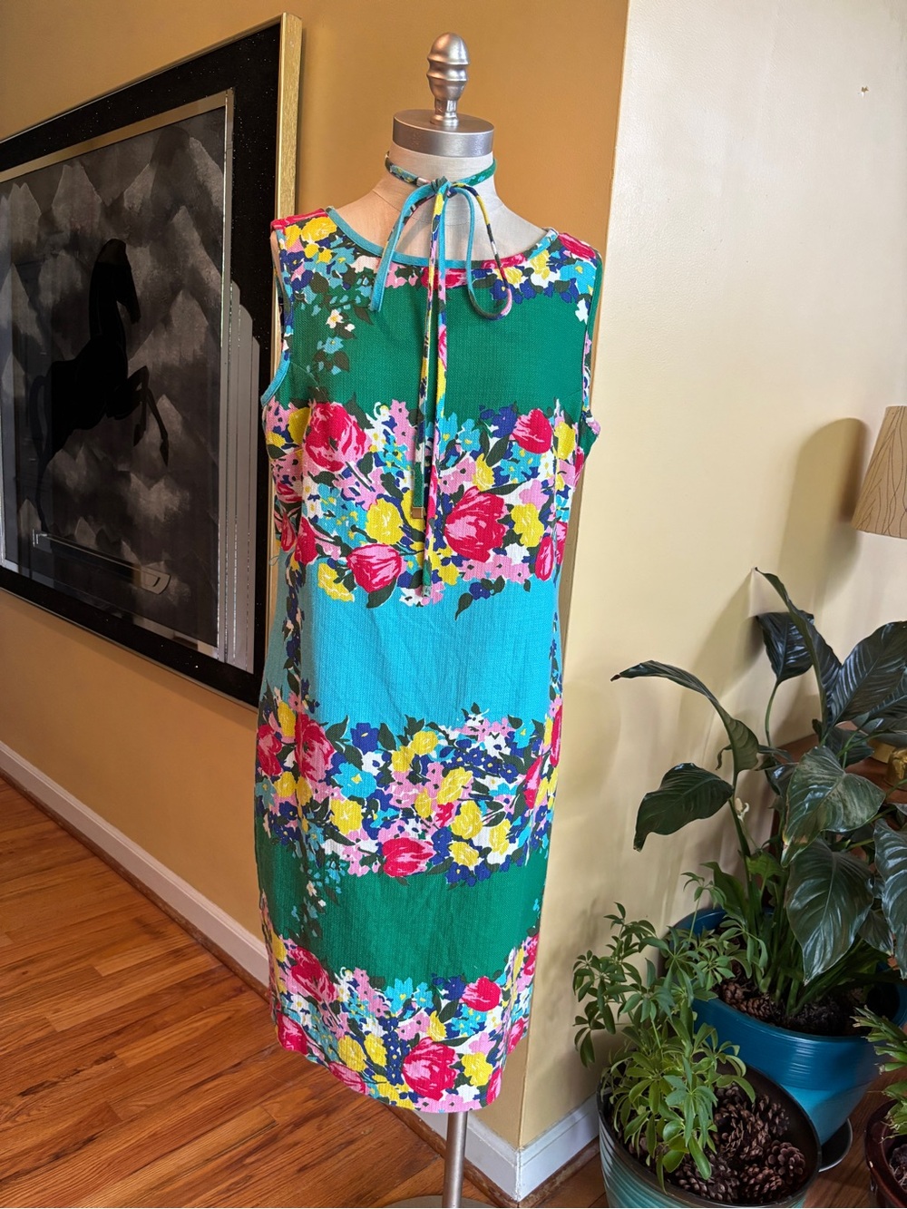 talbots floral shift dress
